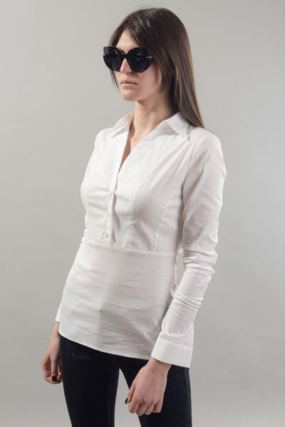 Slim long sleeve white shirt F1810