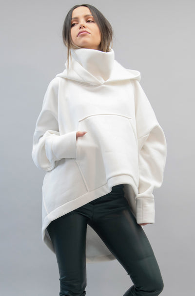 Oversized white hoodie sweatshirt F2216