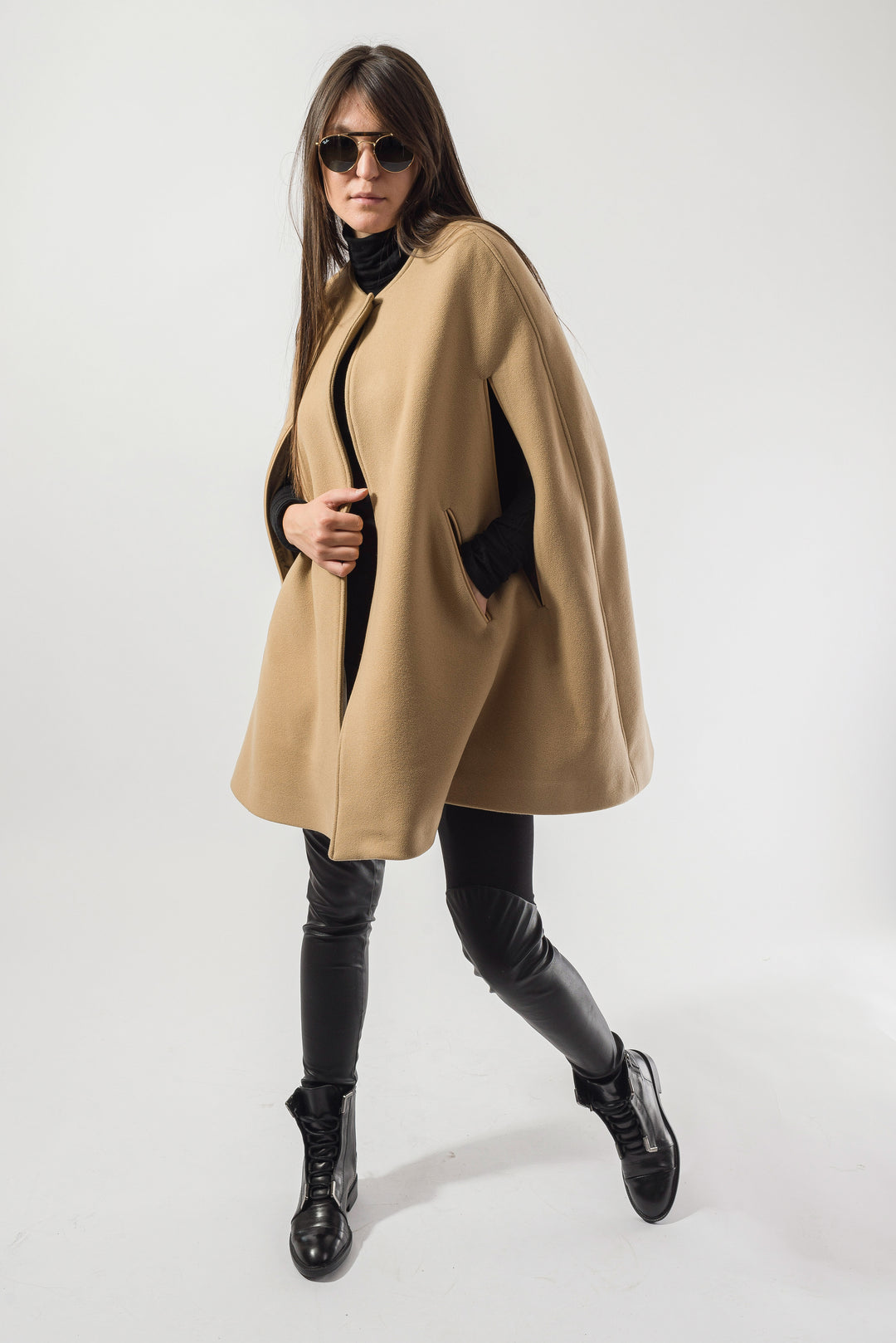 Women Cape Coat, Camel Wool Coat, Cashmere Coat on sale in Camel Color, Cashmere Poncho, Elegant Coat, Short Winter Coat, Poncho Coat, Camel Cape