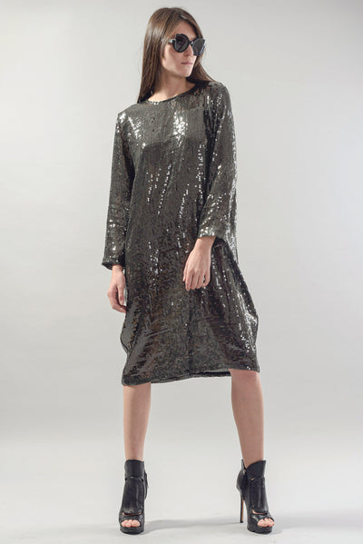 Sequinned pencil dress F1740