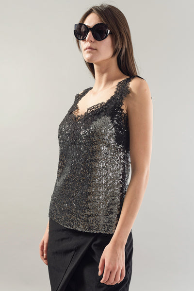 Embroidered lace top F1843