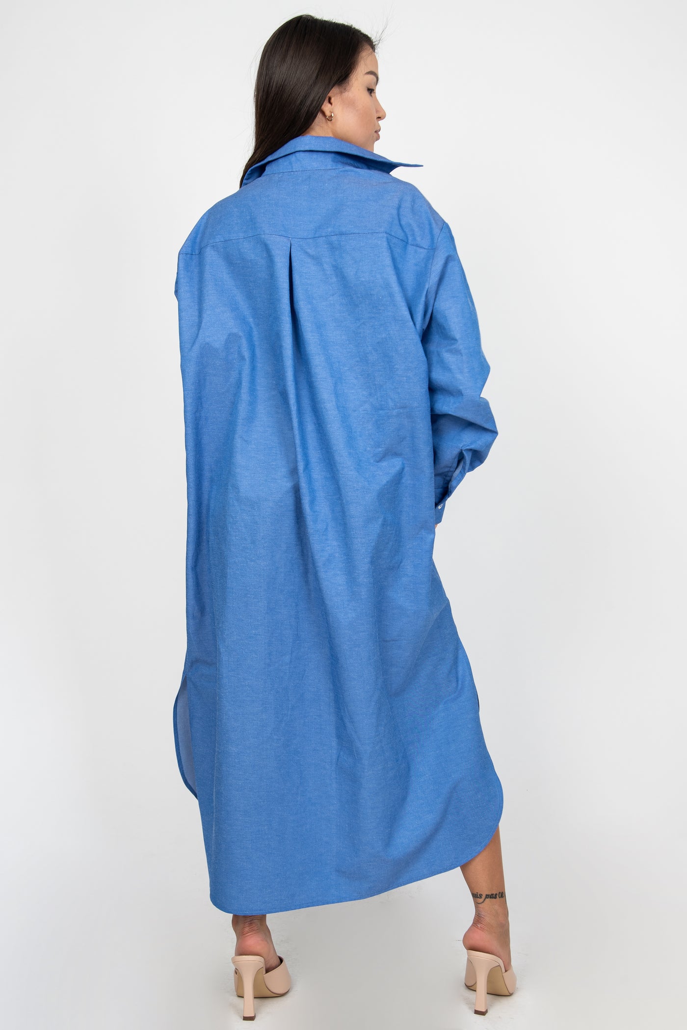 Blue oversized shirt F2407