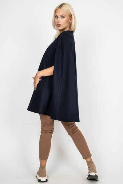 Dark blue winter cape coat FC2113