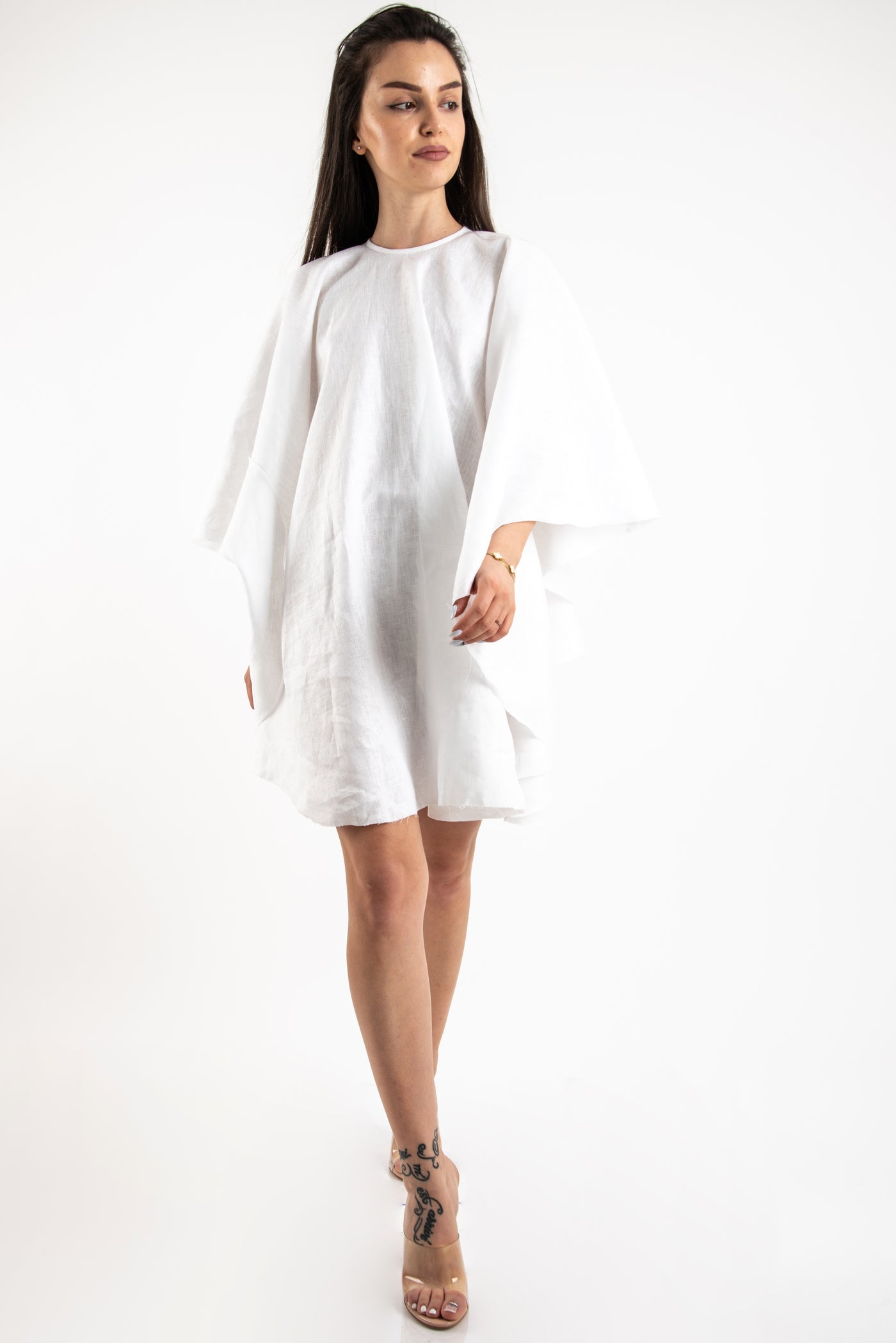 White Linen Backless Dress F2417 16 White Linen Backless Dress F2417 16