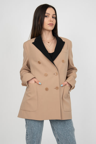 Oversized plaid blazer coat AE282