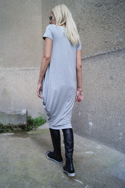 Oversized summer grey dress F1607