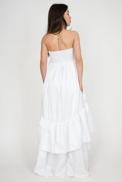 Summer asymmetrical white dress