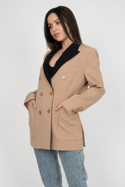 Oversized plaid blazer coat AE282