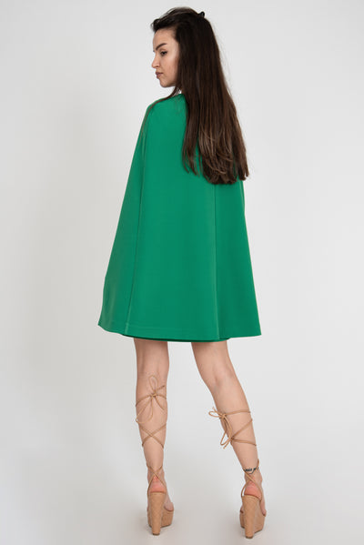 Green oversized cape dress F2409