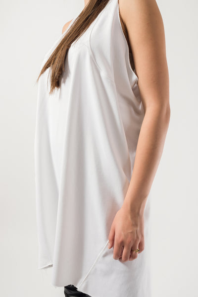 White summer dress with open back F1840