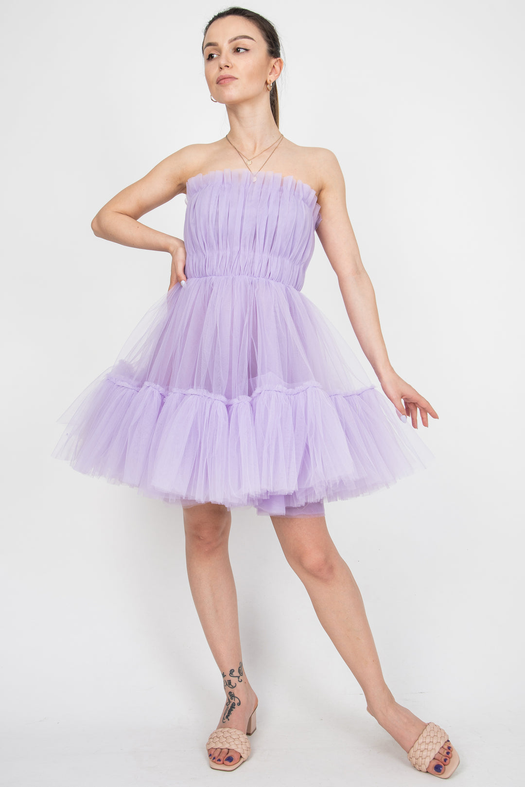 purple tulle midi dress Purple midi tulle dress F2329 4