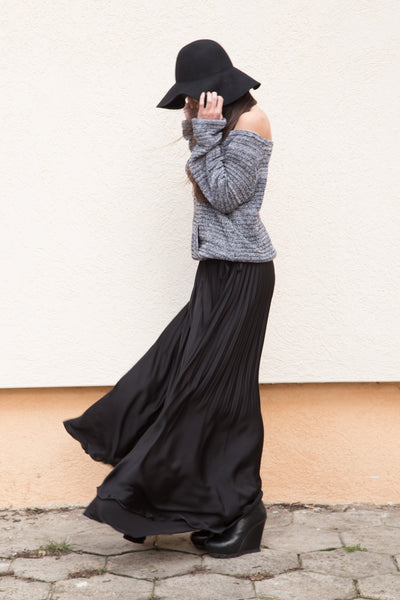 Black Soleil Skirt Pants F1546