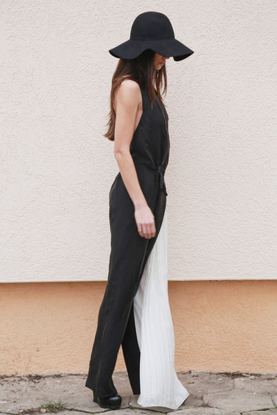 Black and White Jumpsuit F1559