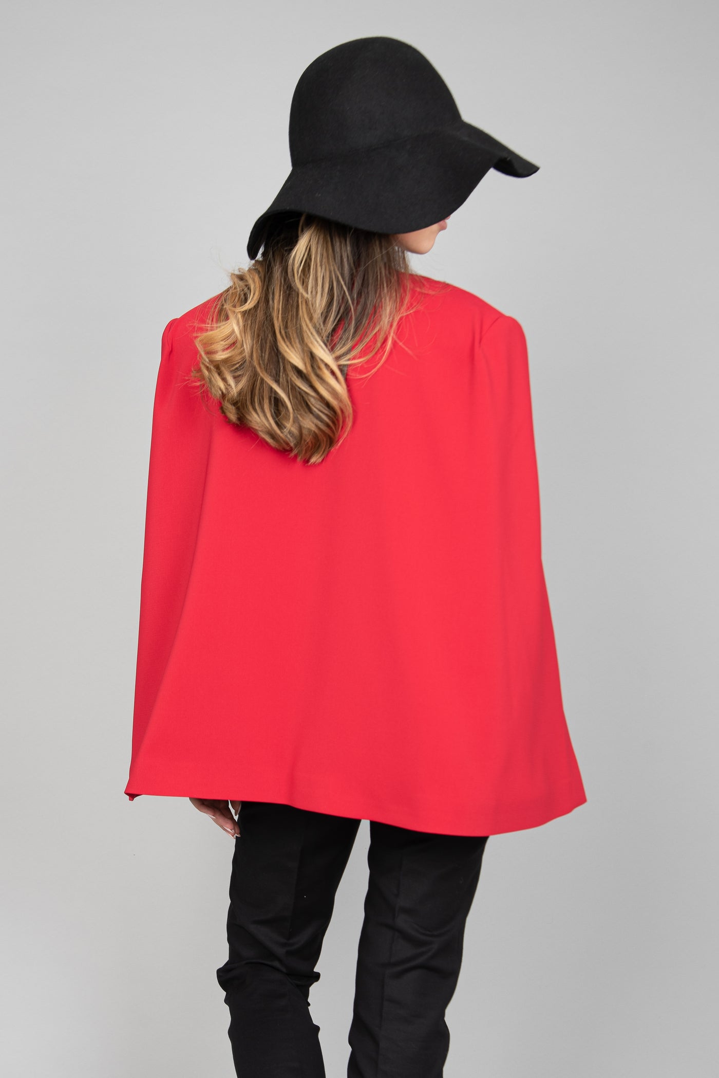 Red cape coat