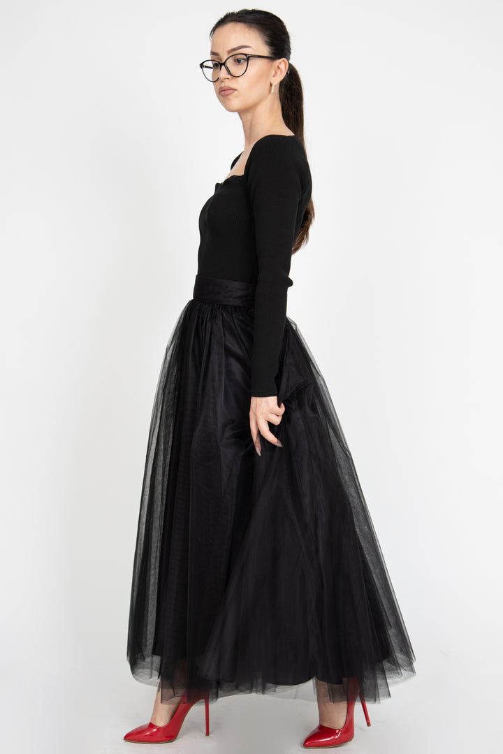 Black tulle maxi skirt – FloAtelier Handmade