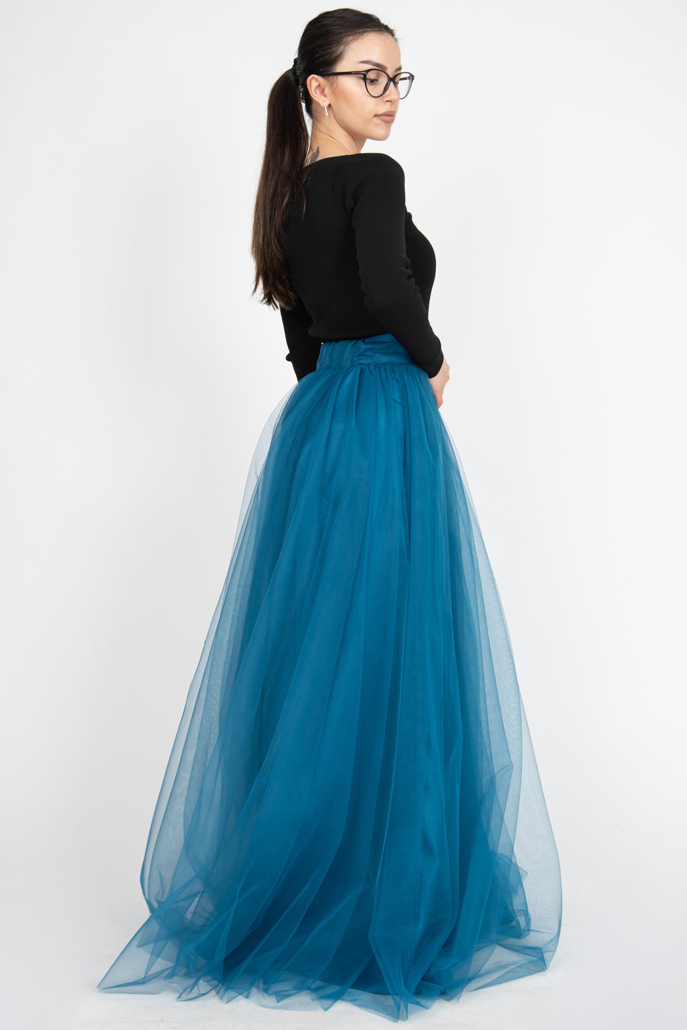 Blue tulle maxi skirt – FloAtelier Handmade