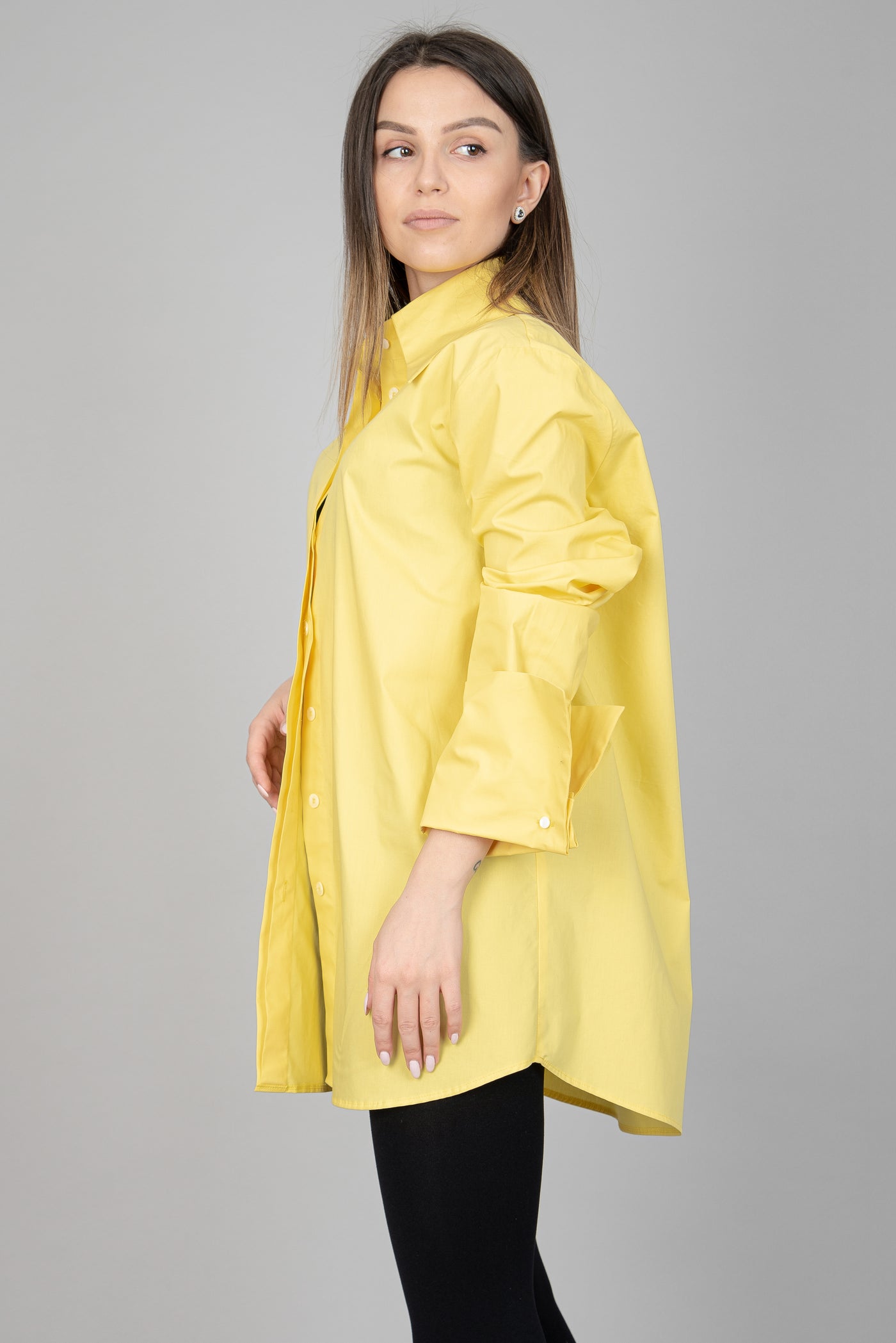 Yellow elegant formal shirt F2292