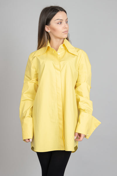 Yellow elegant formal shirt F2292