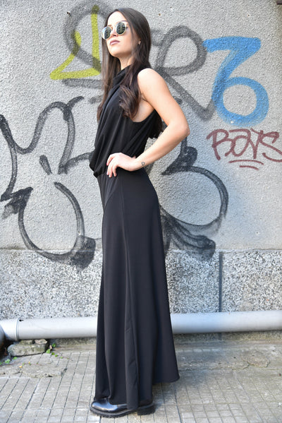 Black maxi dress F1956